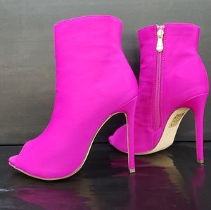 fuchsia pink ankle boots